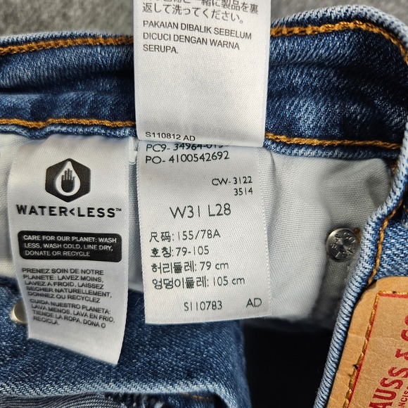 Levis Wedgie Straight Jeans Womens 31 Button Fly Med Wash Denim High Rise Blue - Picture 10 of 12